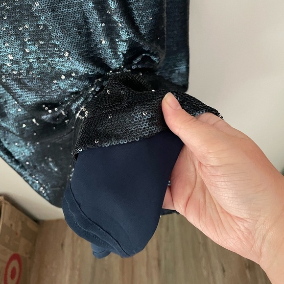 Moulinette Soeurs Interstellar Sequin Navy Midi Dress - Picture 8 of 14